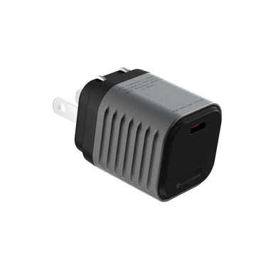 Supertiny - The smallest 65W GaN Charger ever - US - Compact gray and black 65W GaN wall charger with EU plug and USB-C port. - Rolling Square
